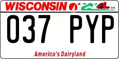 WI license plate 037PYP