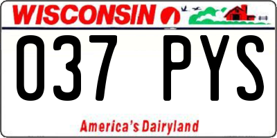WI license plate 037PYS