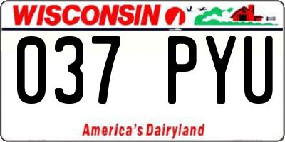 WI license plate 037PYU