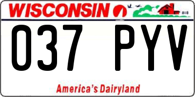 WI license plate 037PYV