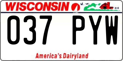 WI license plate 037PYW