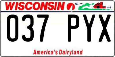 WI license plate 037PYX