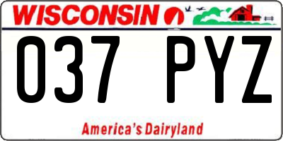 WI license plate 037PYZ