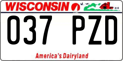 WI license plate 037PZD