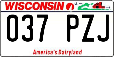 WI license plate 037PZJ