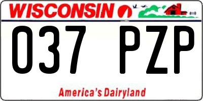 WI license plate 037PZP