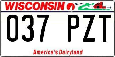 WI license plate 037PZT