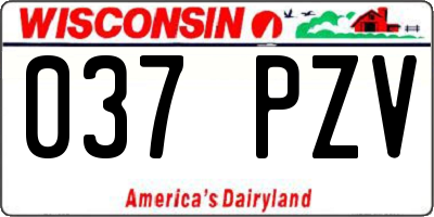 WI license plate 037PZV