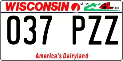 WI license plate 037PZZ