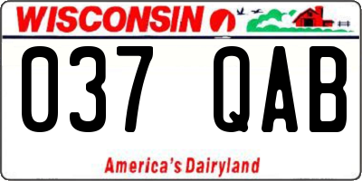 WI license plate 037QAB