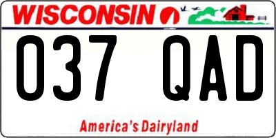 WI license plate 037QAD