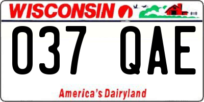 WI license plate 037QAE