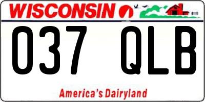 WI license plate 037QLB