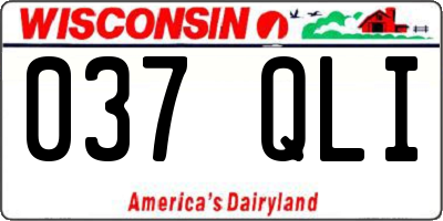 WI license plate 037QLI