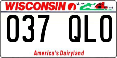 WI license plate 037QLO