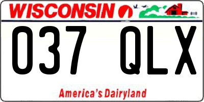 WI license plate 037QLX