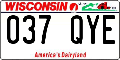 WI license plate 037QYE