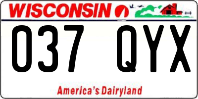 WI license plate 037QYX