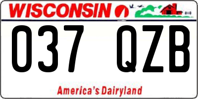 WI license plate 037QZB