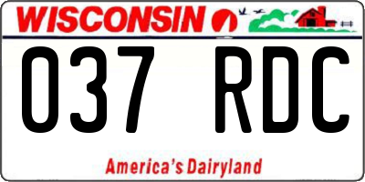 WI license plate 037RDC