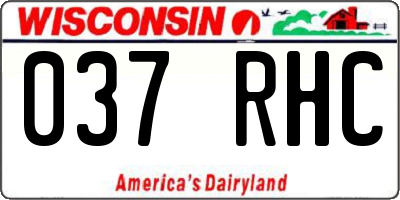 WI license plate 037RHC