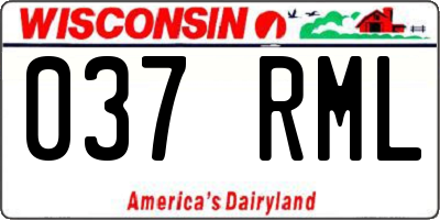 WI license plate 037RML