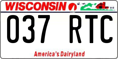 WI license plate 037RTC