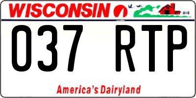 WI license plate 037RTP