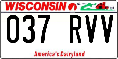 WI license plate 037RVV