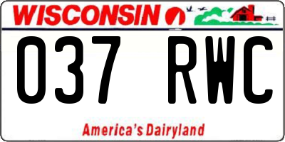 WI license plate 037RWC
