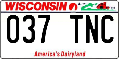 WI license plate 037TNC
