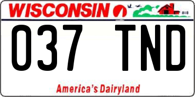 WI license plate 037TND