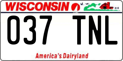 WI license plate 037TNL