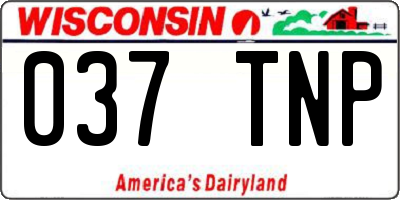 WI license plate 037TNP