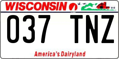 WI license plate 037TNZ