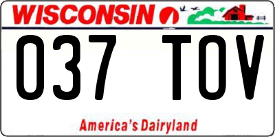 WI license plate 037TOV