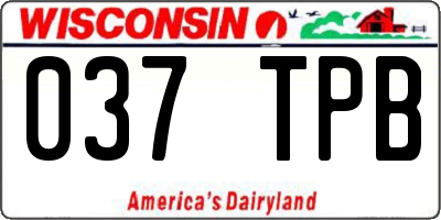 WI license plate 037TPB