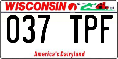 WI license plate 037TPF