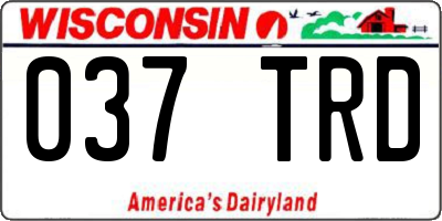 WI license plate 037TRD