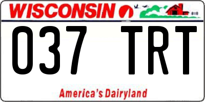 WI license plate 037TRT