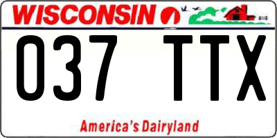 WI license plate 037TTX
