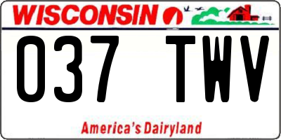 WI license plate 037TWV