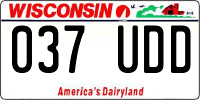 WI license plate 037UDD