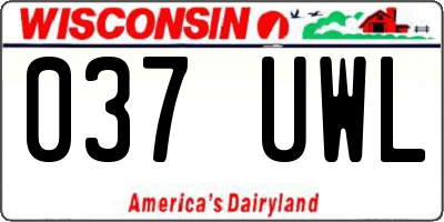 WI license plate 037UWL