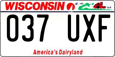 WI license plate 037UXF