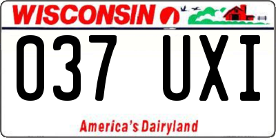 WI license plate 037UXI