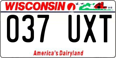 WI license plate 037UXT