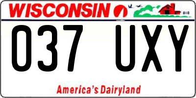 WI license plate 037UXY