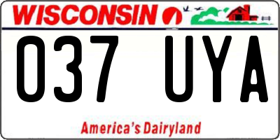 WI license plate 037UYA