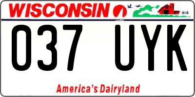WI license plate 037UYK